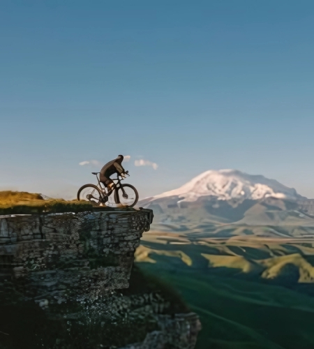 Cyclist on Mountain